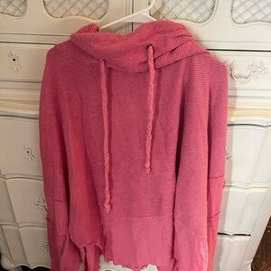 Free People Pink Hooded Top